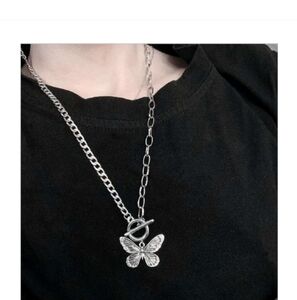 Silver Butterfly Pendant Necklace